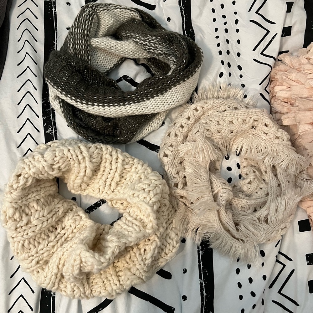 Bundle of 3 infinity scarves